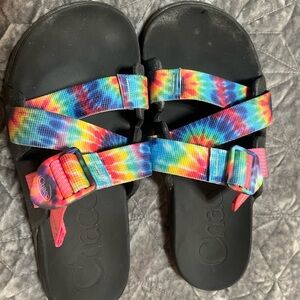 Ladies Chaco Slide sandals size 9 custom tie dye nice